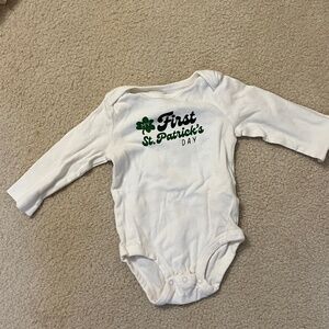 Baby “My First St. Patrick’s Day” Long Sleeve Bodysuit – 12 Months